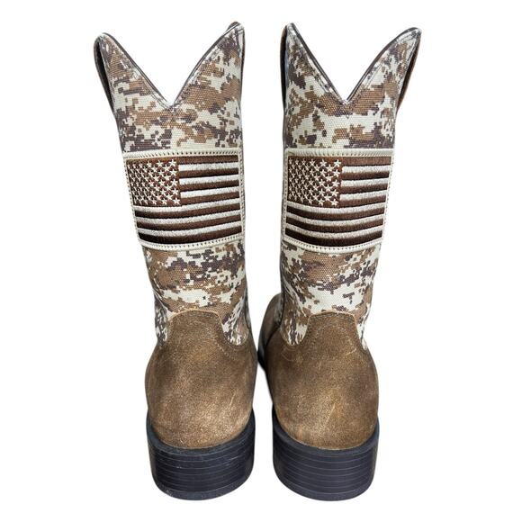 ARIAT Men’s Camo Patriot Brown Nubuck Western Cowboy Boot Size 14 D main image 9